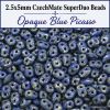 2.5x5mm CzechMate 2-Hole SuperDuo Beads Blue, Picasso | 10g