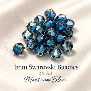 Swarovski 5328:4mm Montana Blue, AB 2X [20]