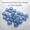 Heart Beads 10mm:Sapphire, Luster [25]
