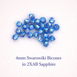 Swarovski 5328:4mm Sapphire, AB 2X [20]