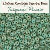 2.5x5mm CzechMate 2-Hole SuperDuo Beads Turquoise, Picasso | 10g
