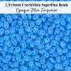 2.5x5mm CzechMate 2-Hole SuperDuo Beads Blue Turquoise, Opaque | 10g