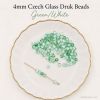 4mm Czech Glass Druk Beads – Green/White, 100/pk