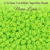 2.5x5mm CzechMate 2-Hole SuperDuo Beads Lime, Neon | 10g