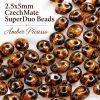 2.5x5mm CzechMate 2-Hole SuperDuo Beads Amber, Picasso | 10g