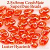 2.5x5mm CzechMate 2-Hole SuperDuo Beads Hyacinth, Luster | 10g