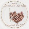 6mm Czech Glass Druk Beads – Rose Gold Opaque Luster, 50 Beads