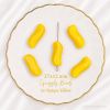 Czech Glass 27x12mm Squiggle Beads:Opaque Yellow [5]