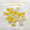 Heart Beads 10mm:Yellow/White, Opaque [25]