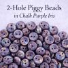 Piggy Beads 4x8mm 2-Hole:Chalk Purple Iris [50]
