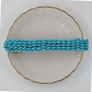 Barrettes:Fan Out, Turquoise (Opaque) 4" [ea]
